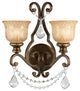 Crystorama 7502-BU-CL-S, 2-Light Wall Mount, Bronze Umber