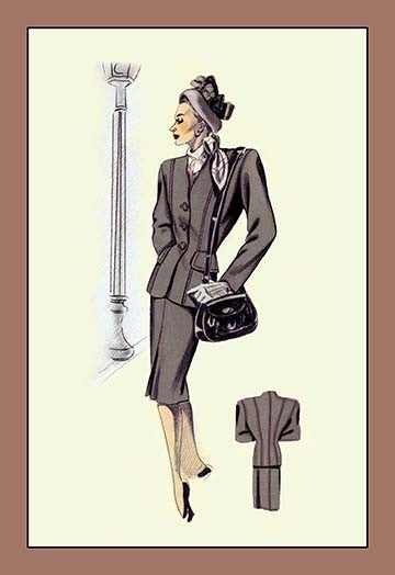 Gray Cardigan Suit - Fine Art Giclee Print 24" x 36"