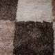 Hand Tufted Shag Polyester Area Rug Geometric Beige Brown K00018, [Rectangle] 8'x10'