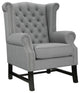 Modern Light Gray Steer Upholstered Fabric Armchair