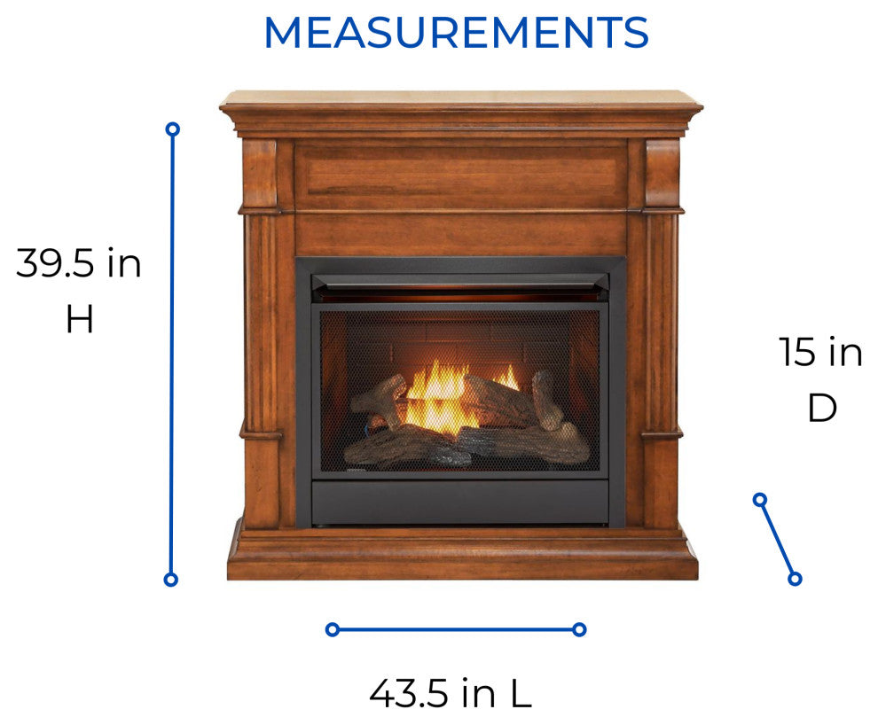 Duluth Forge Dual Fuel Ventless Gas Fireplace, 26,000 BTU, T-Stat, Apple Spice