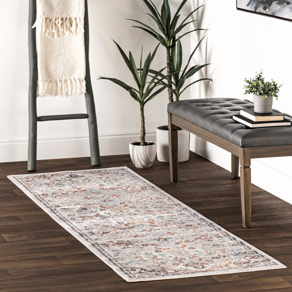 Nuloom Cady Machine Washable Transitional Area Rug, Beige 2'8"x8'