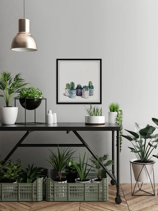 "Small Pots II" Framed Painting Print, 32"x32"