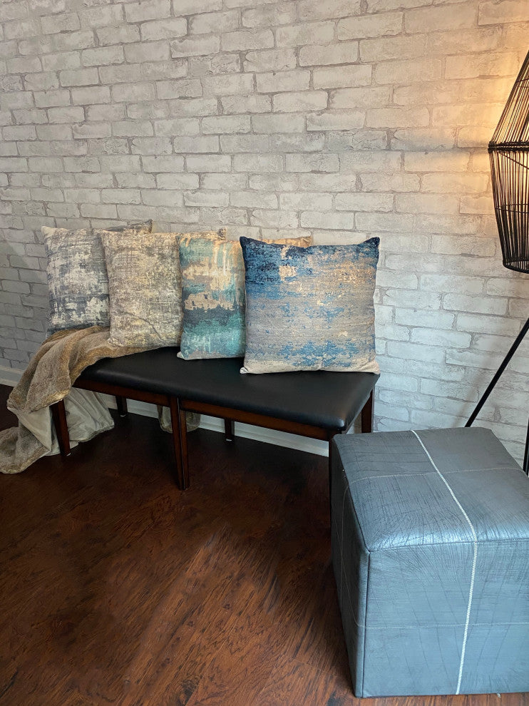 Decor Maisonette Ocean Throw Pillow, Silver 20"x20"x4"