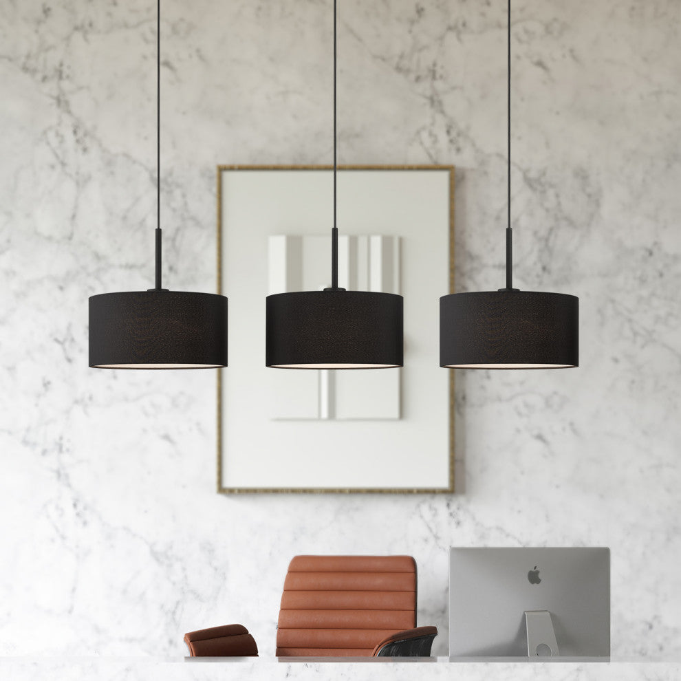 Bainbridge 3-Light Black Large Linear Chandelier