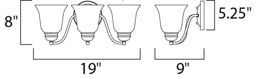 Basix 3-Light Bath Vanity Sconce, Oil Rubbed Bronze