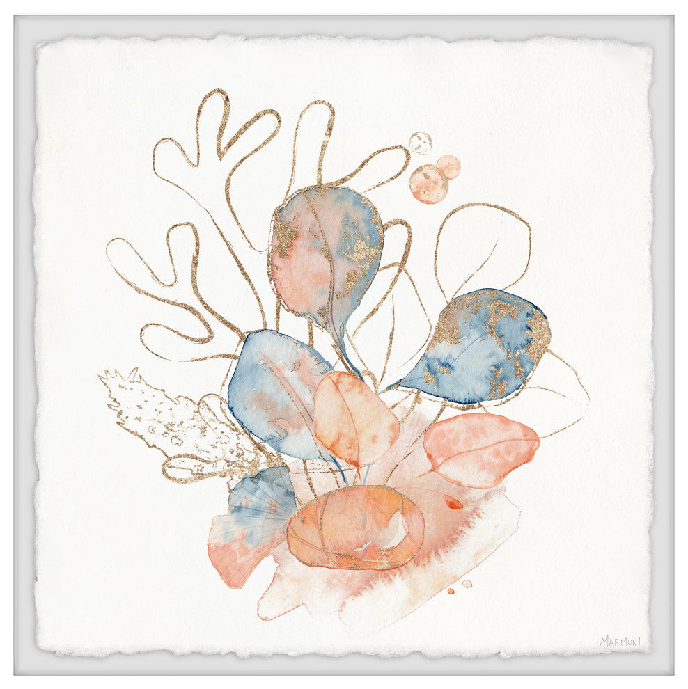 "Coral Highlight" Framed Painting Print, 12x12
