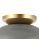 Paulina 8.5" 1-Light Classic Industrial Iron LED Flush Mount, Gray/Gold Painting