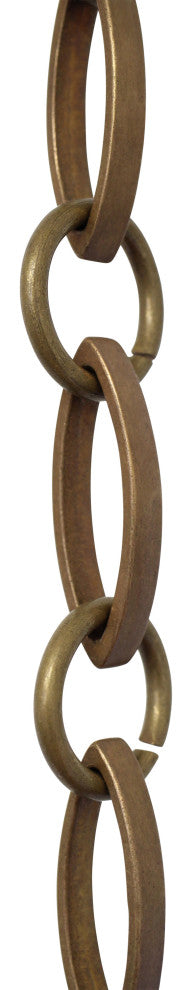 Brass Loop Chandelier Chain, 3', Antique Brass, U52