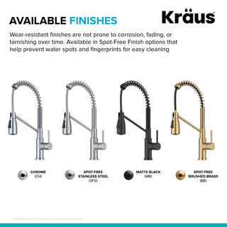 KRAUS Coda Commercial Style 2-Function 1-Handle Pull Down Kitchen Faucet, SFS