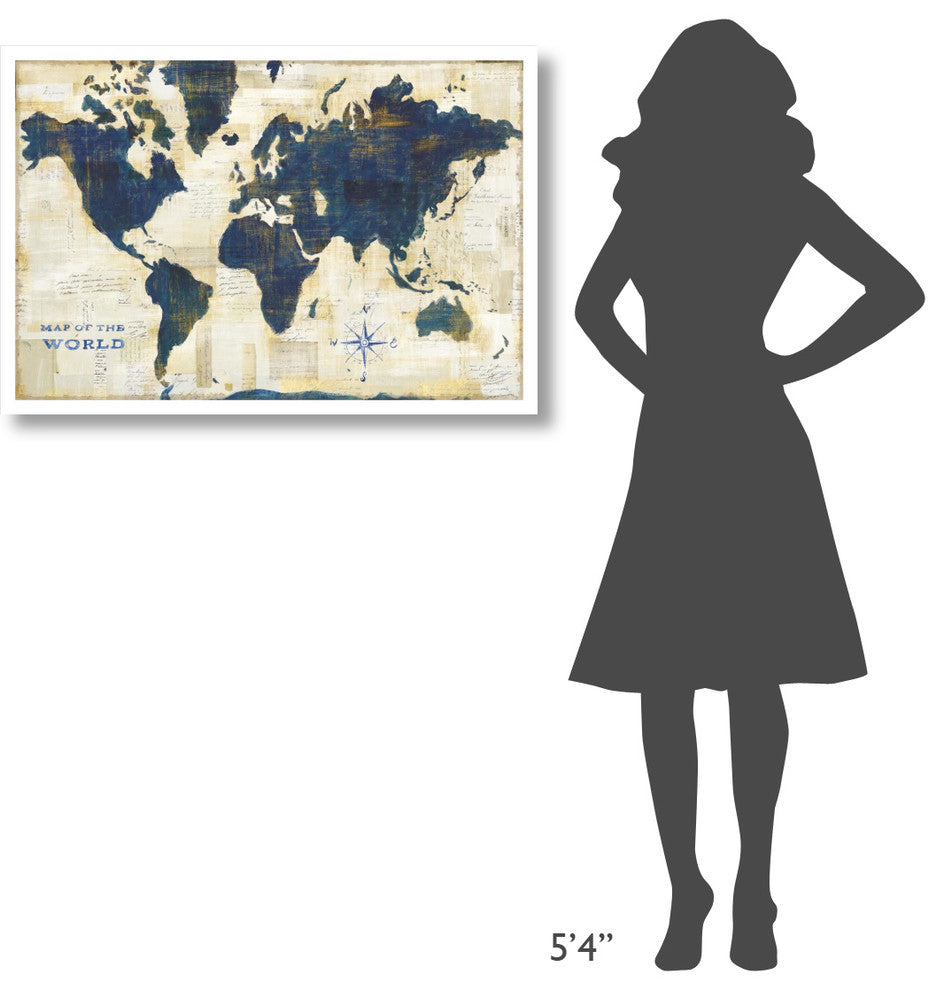 "World Map Collage" Digital Paper Print by Sue Schlabach, 38"x26"
