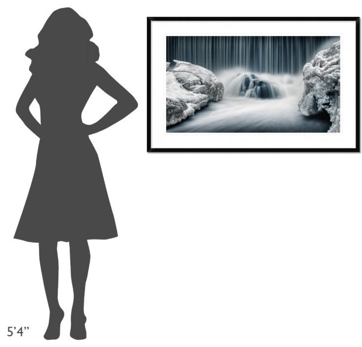 "Icy Falls" Framed Digital Print by Keijo Savolainen, 44x28"