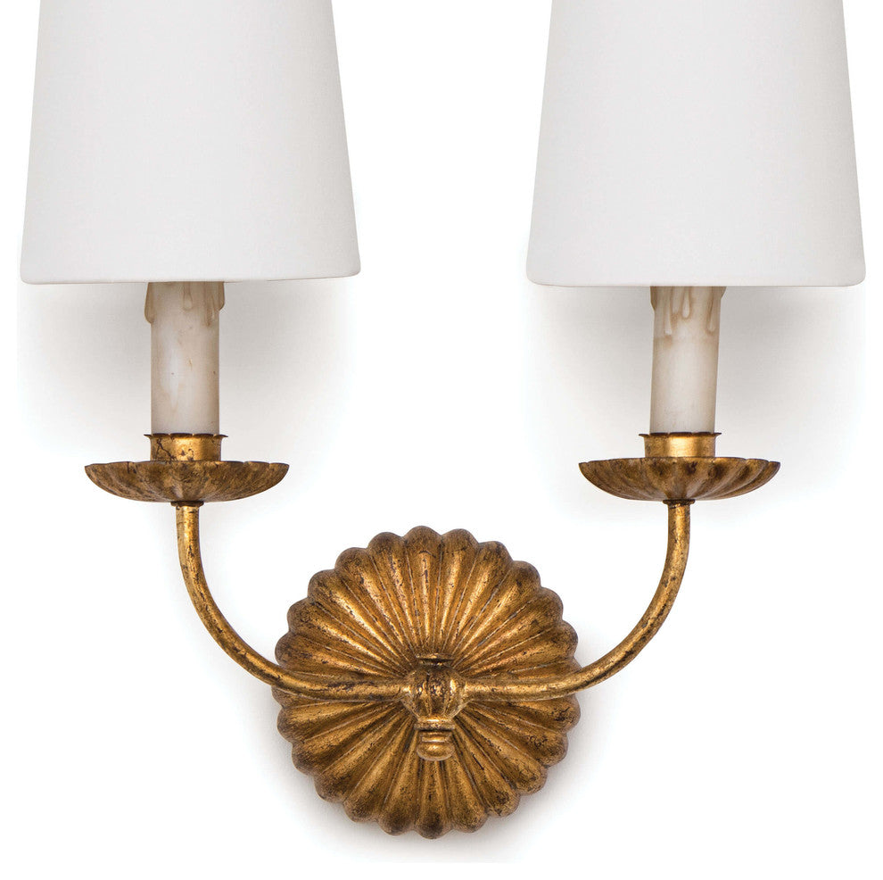 Clove Sconce Double (Antique Gold Leaf)