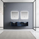 Geneva Transitional Navy Blue 72" Double Vanity with 30" Led Mirrors