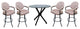 Swivel Counter Metal Pub Set - M-70 Stools 26" or 30", Watusi Madder - Black, 26", Crackle Glass
