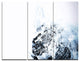 "3-D Abstract Art White Crystal" Digital Metal Wall Art, 3 Panels, 36"x28"