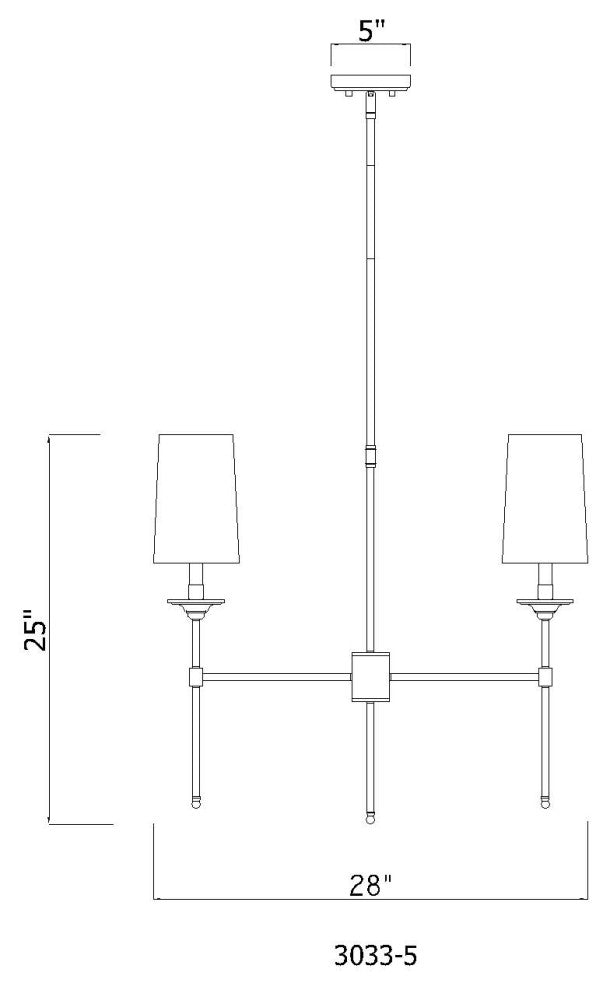 Z-Lite 3033-5 Emily 5 Light 28"W Chandelier - Brushed Nickel