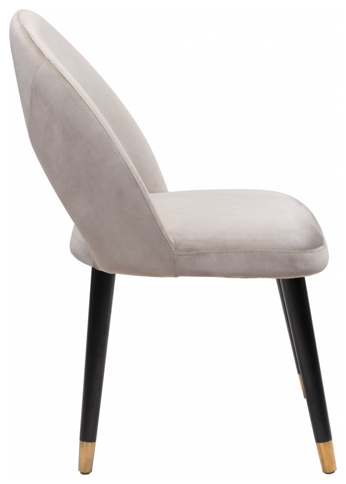 Set of Two Gray Thick Loop Back Dining Chairs