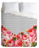 Lightweight Floral and Stripes Duvet Cover, Twin