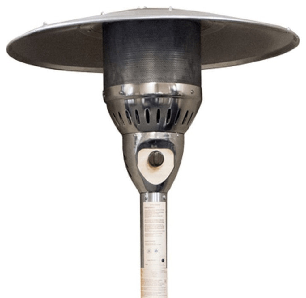 41000 BTU Silver Steel Natural Gas Cylindrical Pole Standing Patio Heater
