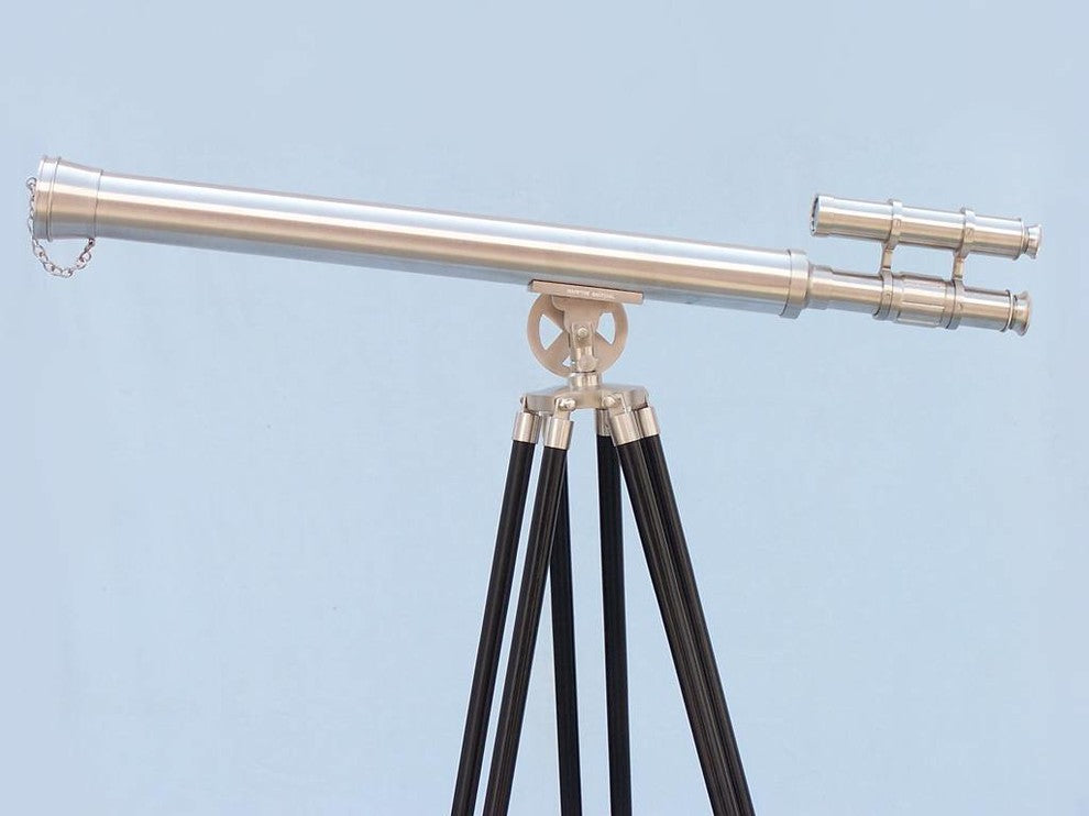 Floor Standing Brushed Nickel Griffith Astro Telescope 65'', Marine Telescope