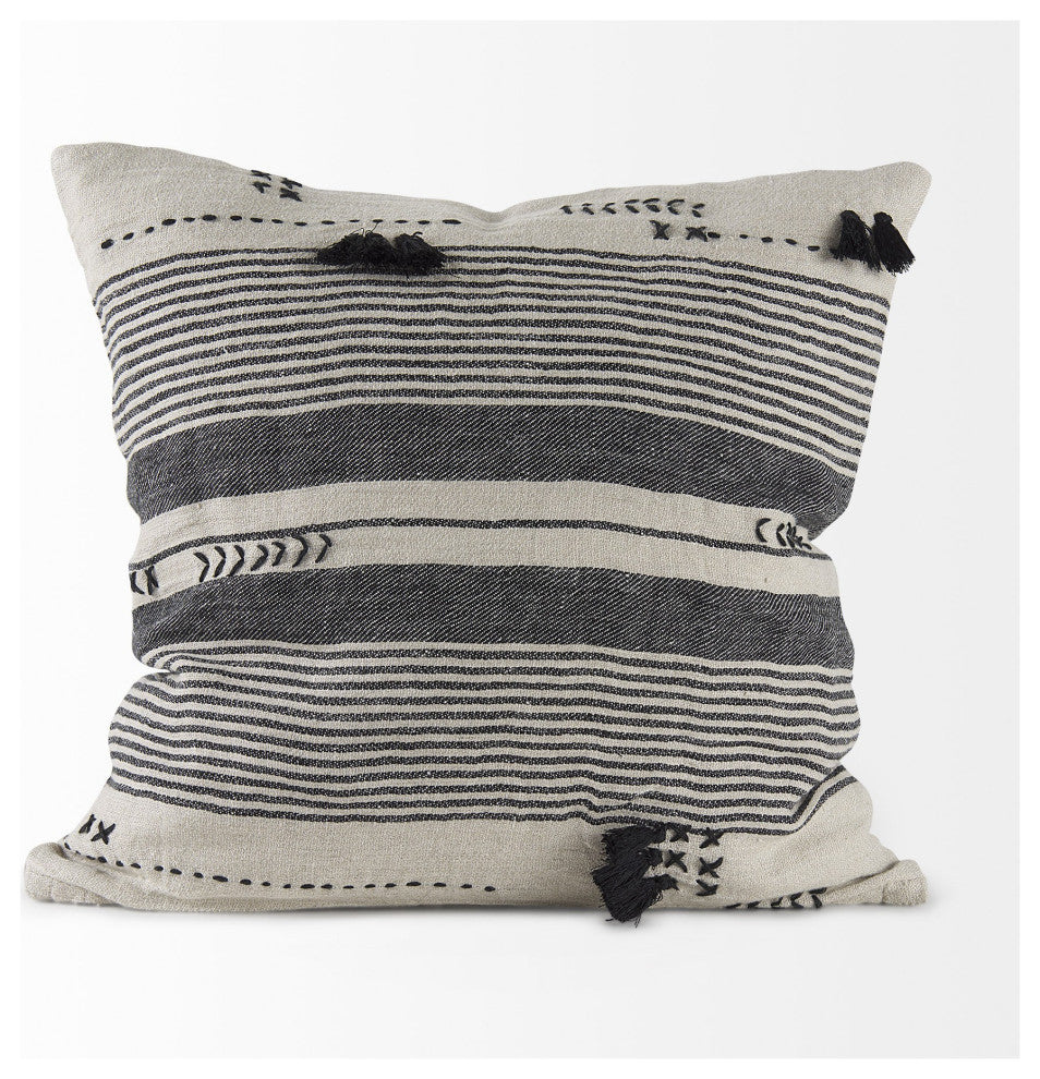 Gray and Cream Bohemian Dream Throw Pillow Cover