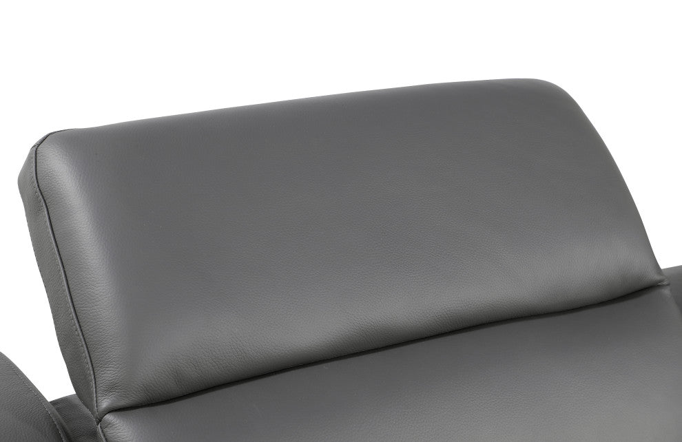 Marco-7-Piece, 4-Power Reclining Italian Leather Sectional, Dark Gray