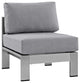 Silver Gray Shore 6 Piece Outdoor Patio Aluminum Sectional Sofa Set