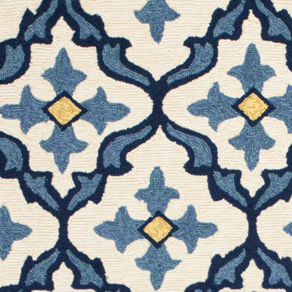 KAS Harbor 4210 Ivory/Blue Mosaic Area Rug, 8'x10'
