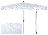 9ft Rectangular Half Market Patio Umbrella Crank, Wind Vent UV Protection