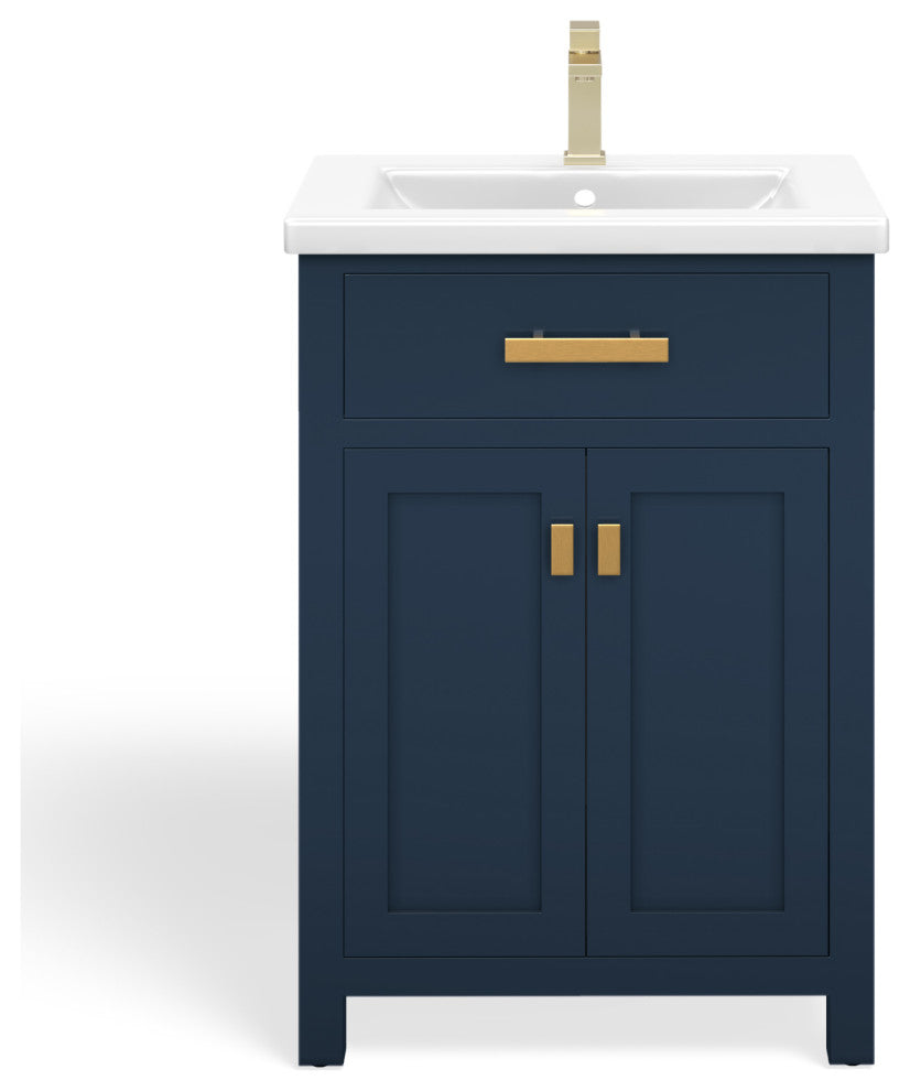 The Savoy Bathroom Vanity, Monarch Blue, 24", Single, Without Mirror, Freestanding