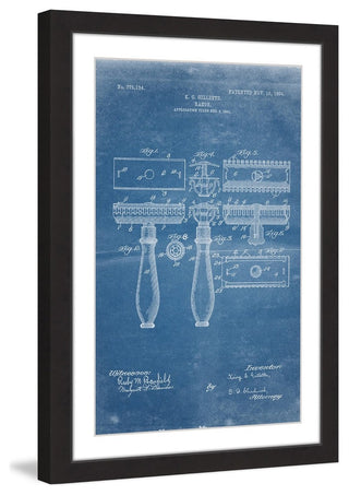 "Razor 1904 Blueprint" Framed Painting Print