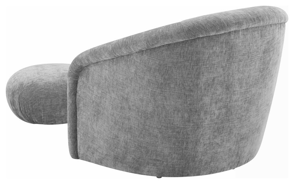 Boboli Grey Chenille Chair + Ottoman Set - Grey