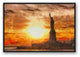 Statue of Liberty Sunset 32x48 Black Floating Framed Canvas