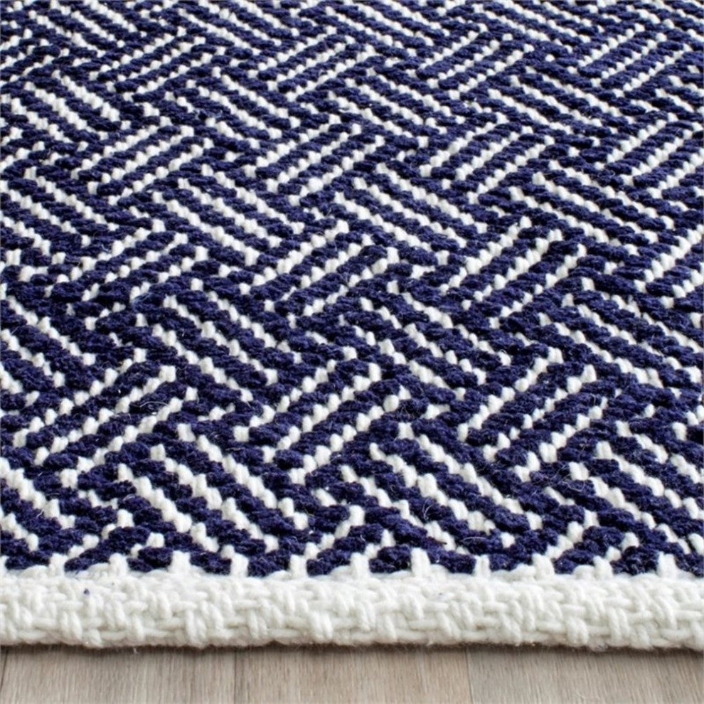 Safavieh Boston 8' X 10' Hand Woven Cotton Pile Rug in Navy