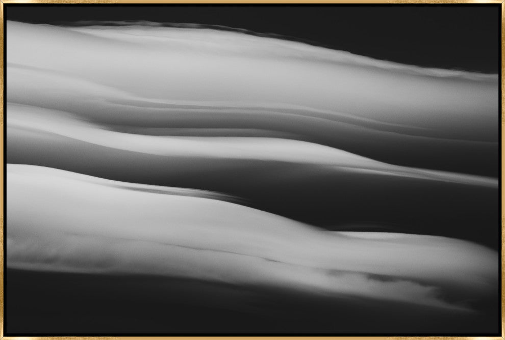 54x36 Lenticular Clouds II, Framed Artwork, Gold