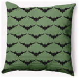 18" x 18" Bat Colony Indoor/Outdoor Polyester Throw Pillow, Sage