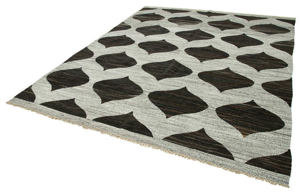 Rug N Carpet - Handmade Turkish 7' 11'' x 10' 4'' Modern Design Wool Kilim Rug