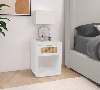 Langham Night Stand, White, Small
