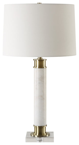 Uttermost Plinth White Marble Table Lamp