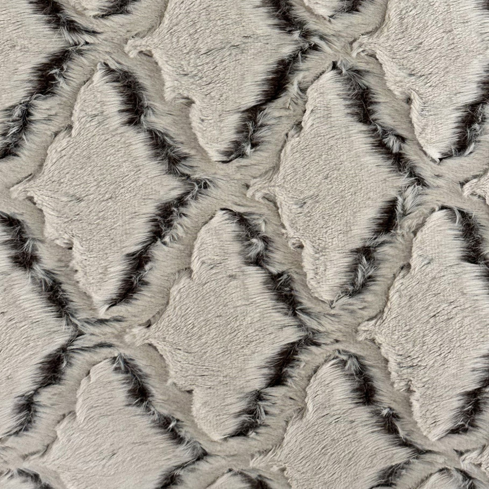 Plutus Brown Beige Diamond Faux Fur Luxury Throw Pillow, Brown Beige, 12" x 20"