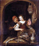 Gerrit Van Battem Domestic Scene, 20"x25" Gallery Wrapped Canvas Print