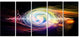 Bright Wave Particle in Air on Black, Abstract Canvas Art, 60"x28", 5 Panels