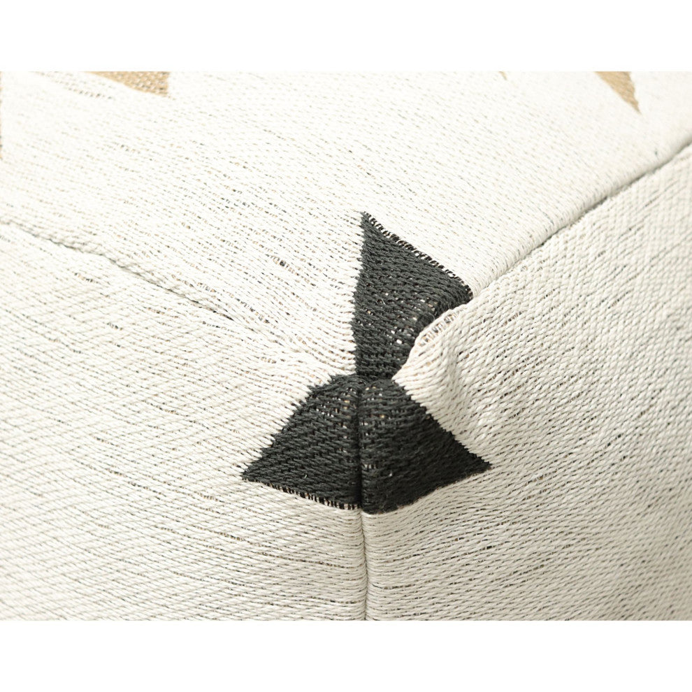 Black Machine Woven Ortiz Pouf, 18" Cube