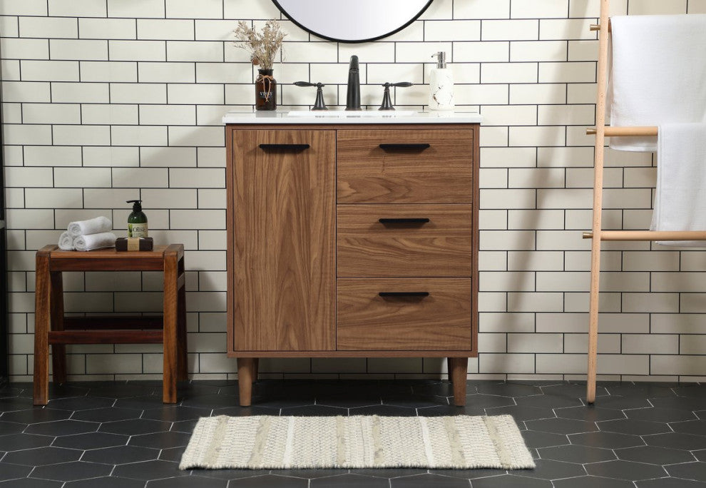 Bailey 19" Modern Walnut Brown-Light Bathroom Vanity