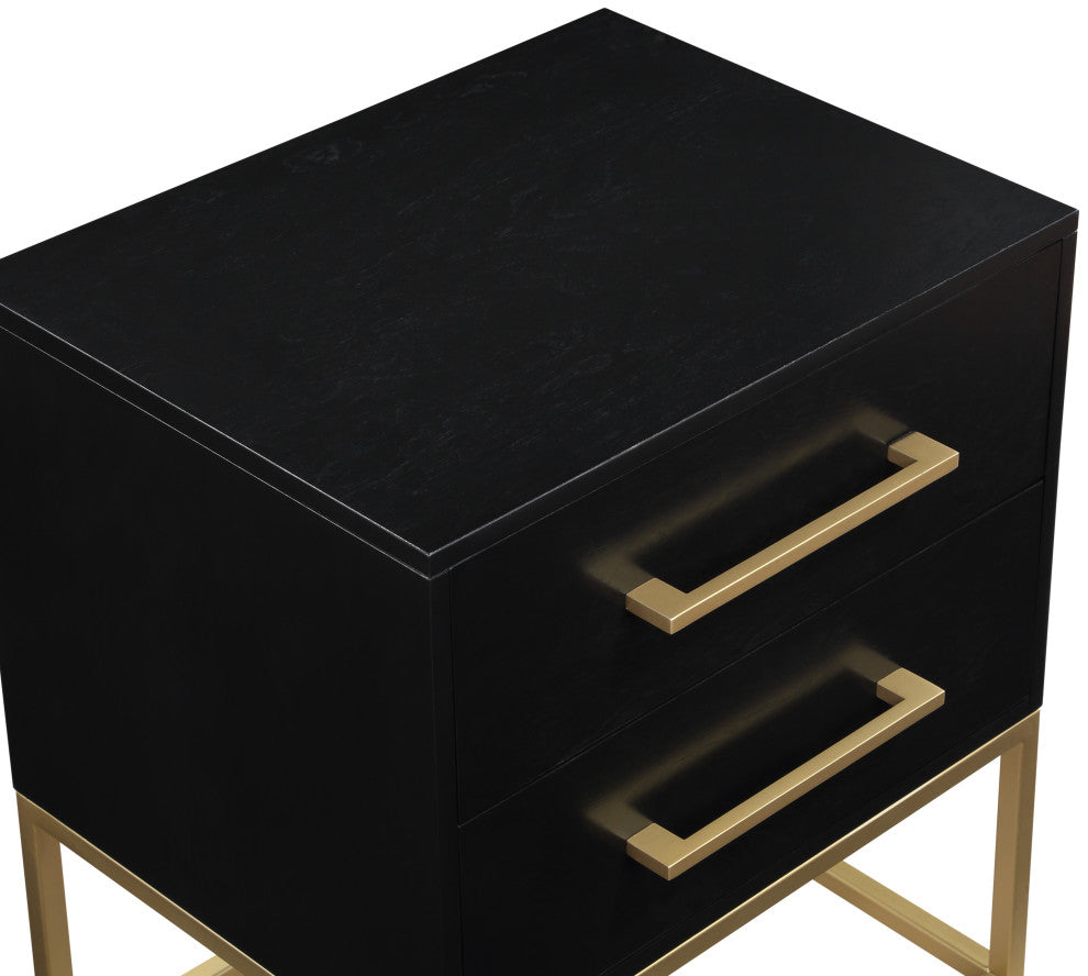 Maxine Night Stand, Rich Black Finish