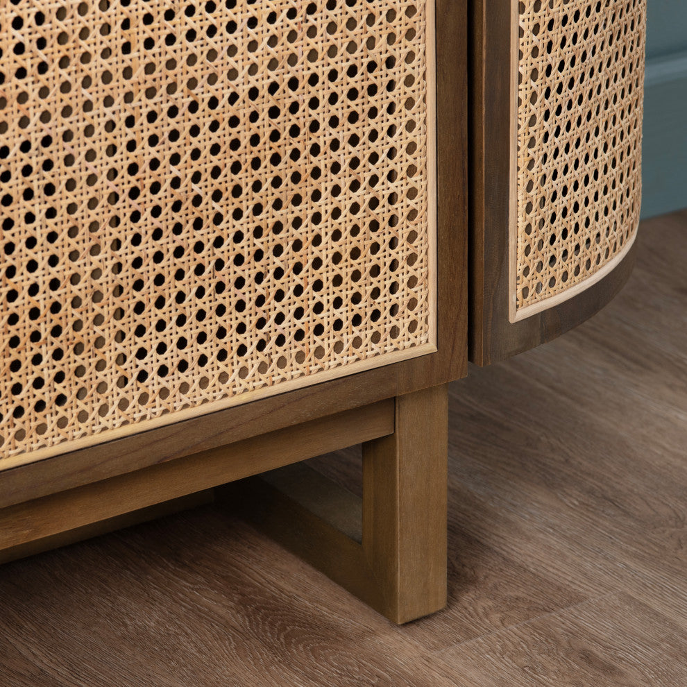 Oval Shaped Five Door Media Credenza Sideboard
