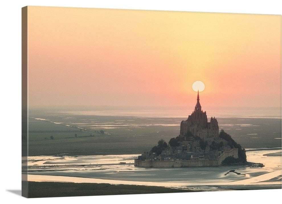 "Mont Saint Michel Target" Wrapped Canvas Art Print, 36"x24"x1.5"