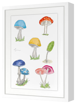 Mushrooms 2 Fine Art Print, White, 32"x24"