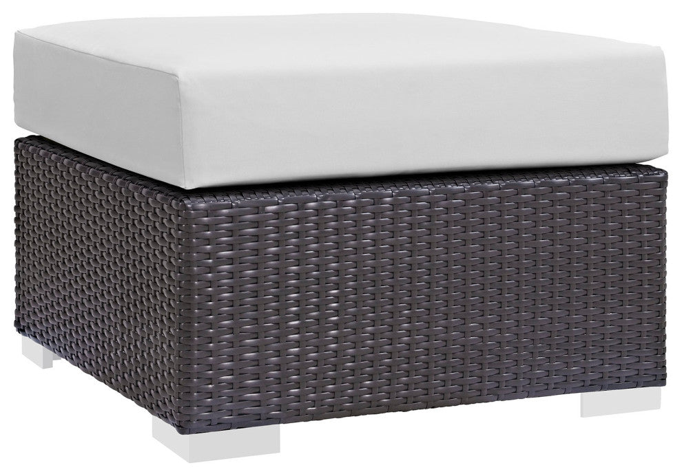 Modway Convene 8 Piece Outdoor Patio Sofa Set, Espresso White